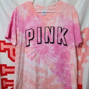 PINK Victoria's Secret Tye Dye Short Sleeve Size Large NWOT